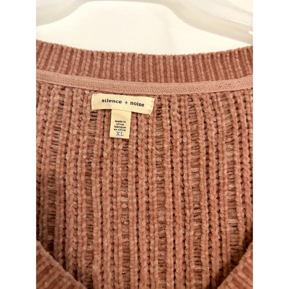 Silence + Noise Womens Slouchy Chenille Sweater XL Urban Outfitters Peach - Picture 2 of 3